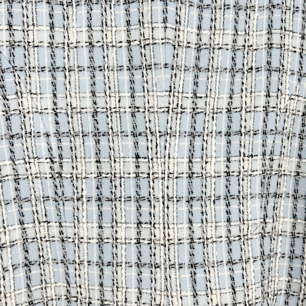 NWT L’Agence Kenzie Double Breasted Plaid Blazer in Light Blue Tweed - Picture 5 of 11
